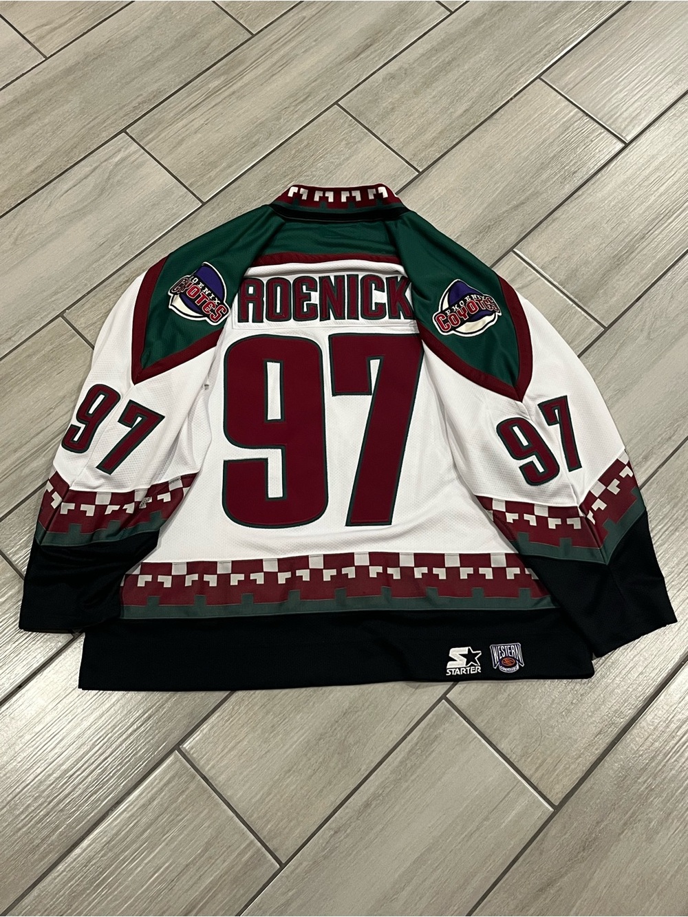 #20. Starter Arizona Coyotes 97 Roenick White/Green Hockey Jersey